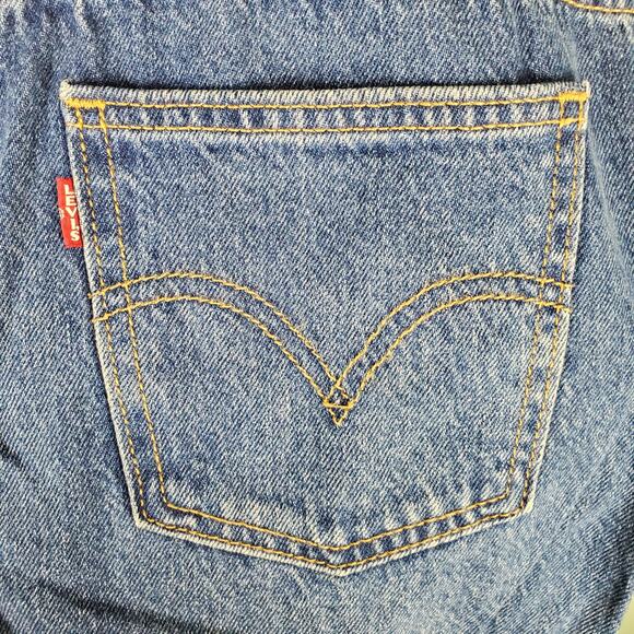 Levi's Premium Original Overalls Bottom End Medium Wash Size Small - Picture 6 of 11